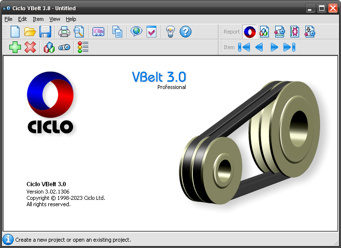 Main Window - V-Belt Software