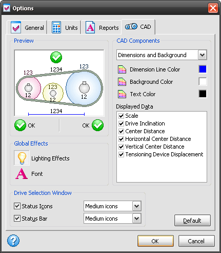 Configuration Options - CAD - Drive Chain Software