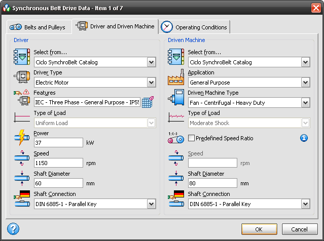 Input Data - Synchronous Belt Software