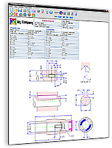 Desenho CAD de Eixo e Furo