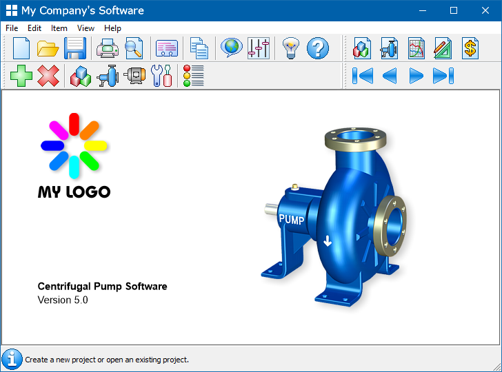 Software de Bombas Centrífugas - Janela Principal