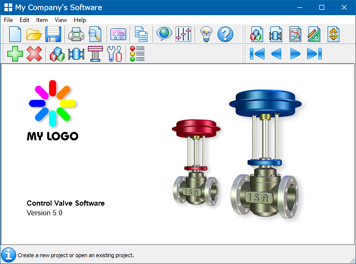 Control Valve Software - Main Window