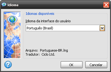 Escolha do Idioma - Software de Correntes de Transmissão