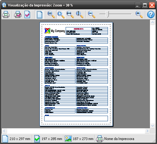 Visualização da Impressão